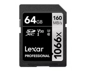 64 GB Lexar Pro 1066x SDXC U3 (V30) UHS-I R160