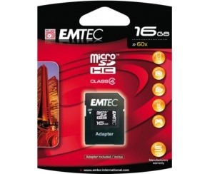 KARTA SDHC EMTEC 16 GB MICRO SDHC + ADAPTER