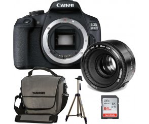 ZESTAW Canon 2000D + 50MM 1.8 YONGNUO + 64GB + AKCESORIA